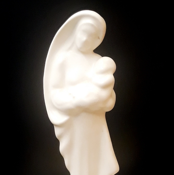 Vintage Ironstone USA Mary and Baby Jesus Standing Holy Water Font / Stoup - Picture 12 of 15